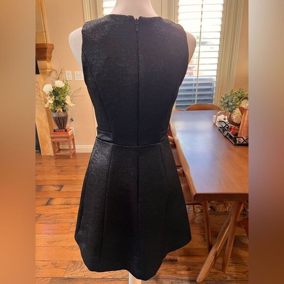 Halston Heritage Evening  Fit Flare Black Formal Mini Dress Size 4 NEW $475 - Picture 6 of 11